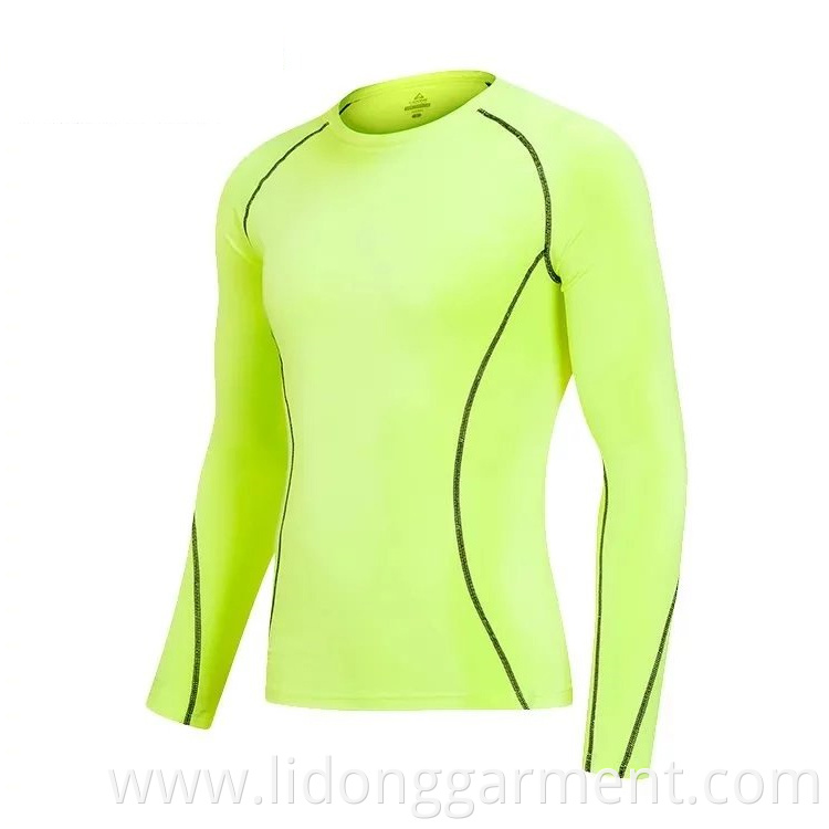 LiDong top quality OEM custom compression mens new long sleeve fitness gym wear
